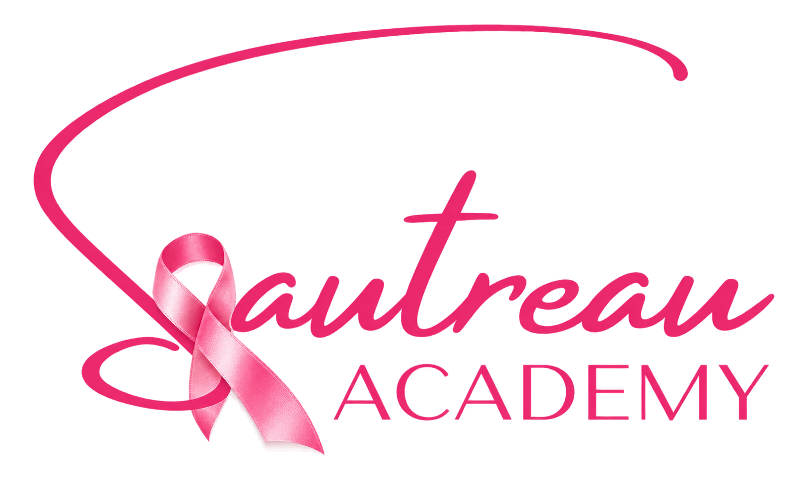 Logo rose Sautreau Academy avec ruban cancer du sein